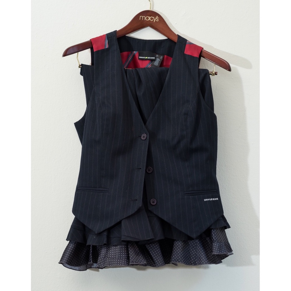 A smart vest and skirt DKNY suit